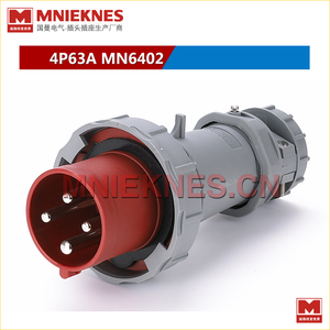 4芯63A工业插头 mnieknes工业插头MN6402 三相四线插头3P+E IP67