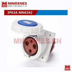 MNIEKNES工业插头插座IP67 检修箱插座 MN6342斜座 220V 2P+E