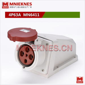 MNIEKNES國曼4孔63A工業插座MN6411 IP44 三相四線插座插頭3P+E