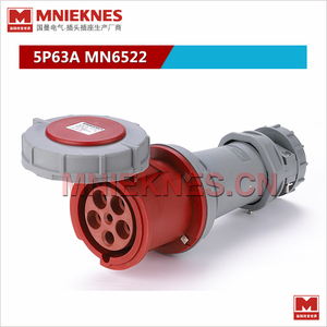 MNIEKNES5孔63A工业插座 国曼电气MN6522三相五线插头3P+N+E IP67