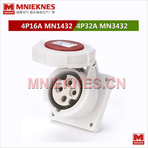 現貨4孔16A工業插座 MNIEKNES暗裝直座MN1432 三相四線插頭3P+E