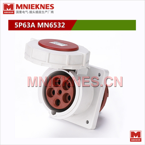 5孔63工业插座 MNIEKNES国曼插头插座MN6532 5P三相五线插头