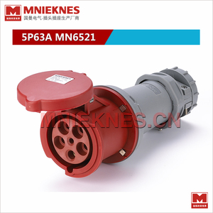 5孔63A工業連接器插座 MNIEKNES連接器插頭MN6521 IP44 3P+E+N