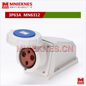 3孔63A工業插座 MNIEKNES明裝插座MN6312 220V 2P+E IP67