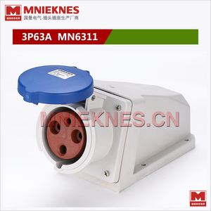3孔63A工业插座 MNIEKNES明装插座MN6311 IP44 220V 2P+E